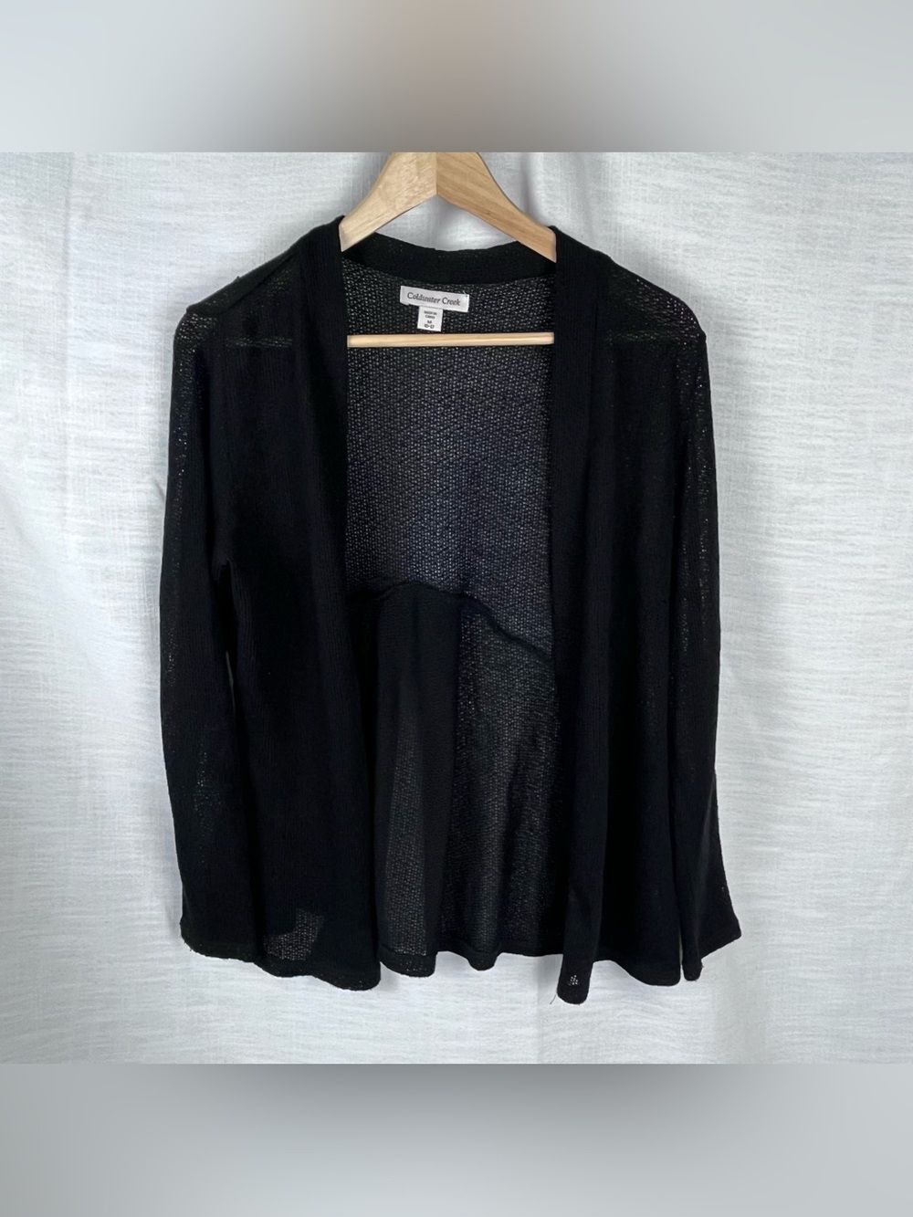 Coldwater Creek Black Lightweight Knit Cardigan Flowy Women’s M
